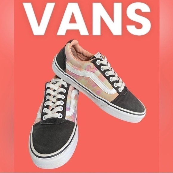 VANS pastel tie-dye in pink/peach. Low top. Women's size 7. Very good preowned! - Picture 6 of 12